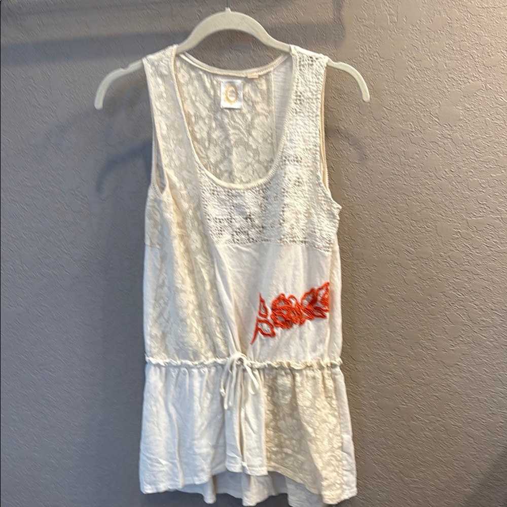 Lace Top with Orange Embroidery RIC RAC
